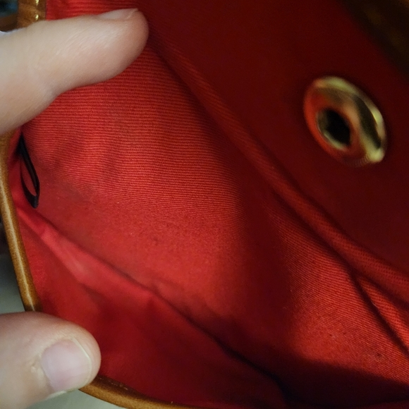 Dooney & Bourke Wristlet/Coin Purse Pebbled Black Leather w/ Brown Leather Trim - Picture 4 of 6